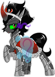 Size: 1056x1468 | Tagged: safe, alternate version, artist:blurry-kun, king sombra, pony, g4, commission, male, simple background, solo, transparent background, watermark