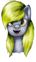 Size: 635x1100 | Tagged: safe, artist:11-shadow, derpy hooves, pegasus, pony, g4, bust, female, open mouth, simple background, solo, transparent background