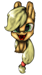 Size: 563x1000 | Tagged: safe, artist:11-shadow, applejack, earth pony, pony, g4, bust, female, open mouth, simple background, solo, transparent background
