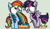 Size: 634x365 | Tagged: safe, artist:ameliayap, rainbow dash, twilight sparkle, alicorn, pegasus, pony, g4, duo, female, puking rainbows, simple background, twilight sparkle (alicorn), vomit, vomiting