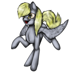 Size: 1000x1000 | Tagged: safe, artist:11-shadow, derpy hooves, pegasus, pony, g4, female, open mouth, raised hoof, simple background, solo, transparent background