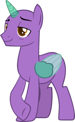 Size: 984x1595 | Tagged: safe, artist:pegasski, oc, oc only, alicorn, pony, g4, the parent map, alicorn oc, bald, base, horn, male, raised hoof, simple background, smiling, solo, stallion, transparent background, two toned wings, underhoof, wings
