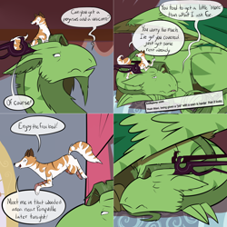 Size: 2562x2562 | Tagged: safe, artist:professor-ponyarity, oc, oc:maxi, oc:rye, dragon, wolf, tumblr:ask rye dimar dragon, high res