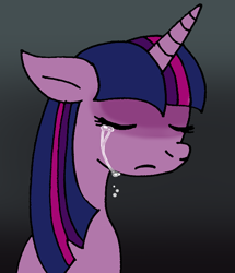 Size: 590x685 | Tagged: safe, artist:cmara, twilight sparkle, alicorn, pony, g4, black background, crying, eyes closed, female, mare, sad, simple background, solo, twilight sparkle (alicorn)