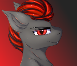 Size: 3499x3000 | Tagged: safe, artist:snowstormbat, oc, oc:blitz moon, bust, gradient background, high res, looking at you, male, portrait, smiling, solo, stallion
