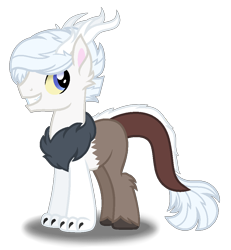 Size: 852x924 | Tagged: safe, artist:purplepotato04, hybrid, magical gay spawn, male, offspring, parent:discord, parent:double diamond, simple background, solo, transparent background