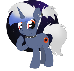 Size: 2212x2140 | Tagged: safe, artist:dyonys, oc, oc:singularity, pony, unicorn, bags under eyes, choker, ear piercing, earring, female, high res, jewelry, mare, piercing, simple background, transparent background