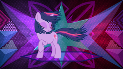 Size: 3840x2160 | Tagged: safe, artist:galekz, artist:laszlvfx, edit, twilight sparkle, pony, unicorn, g4, high res, solo, unicorn twilight, wallpaper, wallpaper edit, windswept mane