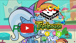 Size: 1200x675 | Tagged: safe, edit, edited screencap, screencap, rainbow dash, trixie, pony, friendship gems, g4.5, my little pony: pony life, 9go, boomerang (tv channel), carousel (tv channel), discovery family, disney channel, gulli, meme, minimini, nelonen, ruutu, tiny pop, treehouse logo, youtube