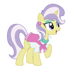 Size: 1652x1599 | Tagged: safe, artist:third uncle, upper crust, pony, unicorn, g4, sweet and elite, clothes, female, jewelry, mare, necklace, pearl necklace, raised eyebrow, scarf, simple background, transparent background