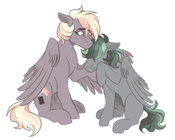 Size: 3000x2400 | Tagged: safe, artist:monnarcha, oc, oc only, oc:hazel skies, oc:misty, pegasus, pony, crying, female, high res, mare, simple background, transparent background