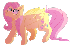 Size: 1558x1004 | Tagged: safe, artist:pretzelprince, fluttershy, pegasus, pony, g4, cheek fluff, chest fluff, cutie mark, female, fluffy, simple background, solo, transparent background, wings