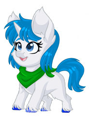 Size: 1080x1440 | Tagged: safe, artist:silentwolf-oficial, oc, oc only, pony, unicorn, colored hooves, eyelashes, horn, neckerchief, simple background, smiling, solo, transparent background, unicorn oc