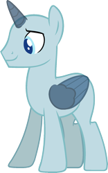 Size: 973x1562 | Tagged: safe, artist:pegasski, oc, oc only, alicorn, pony, friendship university, g4, alicorn oc, bald, base, horn, male, simple background, smiling, solo, stallion, transparent background, two toned wings, wings