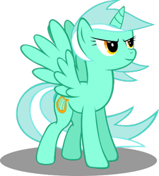 Size: 468x521 | Tagged: dead source, safe, artist:zacatron94, lyra heartstrings, alicorn, pony, g4, alicornified, confident, female, link in description, lyracorn, race swap, simple background, solo, transparent background, vector