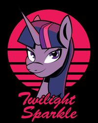 Size: 2400x3000 | Tagged: safe, artist:samoht-lion, twilight sparkle, pony, g4, bust, female, high res, mare, portrait, solo, synthwave