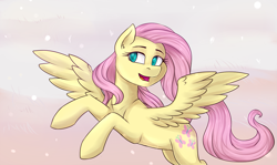 Size: 1931x1150 | Tagged: safe, artist:haruhi-il, fluttershy, pegasus, pony, g4, female, solo, wings