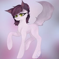 Size: 779x779 | Tagged: safe, artist:nel_liddell, oc, oc only, pony, abstract background, chest fluff, raised hoof, signature, solo