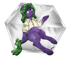Size: 2731x2160 | Tagged: safe, artist:ghouleh, oc, oc only, crystal pony, earth pony, pony, clothes, diamond, dreadlocks, ede, female, high res, mare, shiny, simple background, sparkles, transparent background