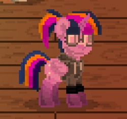 Size: 516x485 | Tagged: safe, sci-twi, twilight sparkle, earth pony, pony, pony town, g4, character, female, glasses, ponified, solo