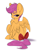 Size: 2248x3000 | Tagged: safe, artist:skitsroom, scootaloo, pegasus, pony, g4, bow, cute, cutealoo, female, filly, high res, lidded eyes, looking back, mare, sitting, smiling, solo, tail bow