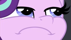 Size: 924x520 | Tagged: safe, artist:jhayarr23, edit, starlight glimmer, pony, unicorn, g4, close-up, female, inverted mouth, mare, starlight glimmer is not amused, unamused, unhappy