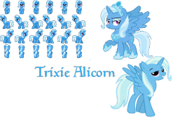 Size: 384x256 | Tagged: safe, artist:dismasvanraam, trixie, alicorn, pony, g4, alicornified, female, princess of humility, race swap, simple background, solo, transparent background, trixiecorn