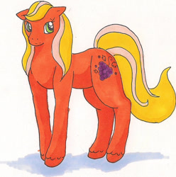 Size: 770x776 | Tagged: safe, artist:rikakitty, berry bright, earth pony, pony, g2, female, solo, traditional art