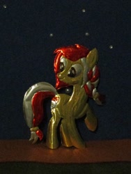 Size: 774x1032 | Tagged: safe, alternate version, artist:malte279, part of a set, oc, oc:colonia, earth pony, pony, craft, embossing, mascot, metal foil