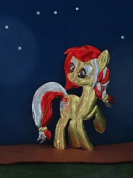 Size: 774x1033 | Tagged: safe, alternate version, artist:malte279, part of a set, oc, oc:colonia, earth pony, pony, craft, embossing, mascot, metal foil