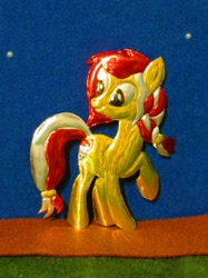 Size: 1024x1366 | Tagged: safe, artist:malte279, part of a set, oc, oc:colonia, earth pony, pony, craft, embossing, mascot, metal foil