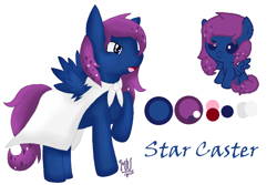 Size: 1450x968 | Tagged: safe, artist:midnighttheumbreon, oc, oc only, oc:star caster, pegasus, pony, baby, baby pony, pegasus oc, reference sheet, solo, wings