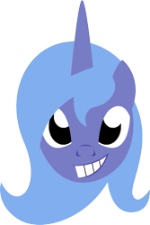 Size: 543x812 | Tagged: safe, artist:badumsquish, derpibooru exclusive, princess luna, alicorn, pony, g4, emblem, female, grin, looking at you, s1 luna, simple, simple background, smiling, solo, transparent background