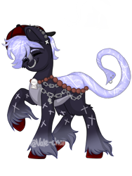 Size: 1080x1440 | Tagged: safe, artist:silentwolf-oficial, oc, oc only, earth pony, pony, ear piercing, earth pony oc, eyes closed, piercing, raised hoof, simple background, solo, transparent background, unshorn fetlocks