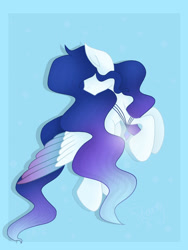 Size: 768x1024 | Tagged: safe, artist:saladstarry, oc, oc only, pegasus, pony, bust, hair over eyes, jewelry, necklace, pegasus oc, solo, two toned wings, wings