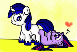 Size: 1108x754 | Tagged: safe, artist:ameliayap, shining armor, twilight sparkle, pony, unicorn, g4, brother and sister, colt, colt shining armor, cute, duo, female, filly, filly twilight sparkle, heart, male, siblings, younger