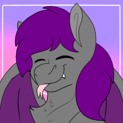 Size: 900x900 | Tagged: safe, artist:euspuche, part of a set, oc, oc:nightlight horizon, dragon, animated, bouncing, bust, commission, gif, portrait, simple background, smiling, tongue out, ych result