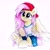 Size: 2222x2222 | Tagged: safe, artist:liaaqila, fluttershy, pegasus, pony, g4, 90s grunge fluttershy, backwards ballcap, baseball cap, cap, cute, ear fluff, female, gameloft interpretation, hat, high res, leg fluff, mare, shyabetes, sitting, solo, traditional art