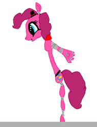 Size: 389x511 | Tagged: safe, artist:pawstheartest, pinkie pie, earth pony, pony, g4, animatronic, female, five nights at freddy's, mare, simple background, solo, white background