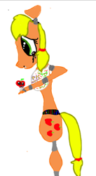 Size: 282x513 | Tagged: safe, artist:pawstheartest, applejack, earth pony, pony, g4, animatronic, female, five nights at freddy's, mare, simple background, solo, white background