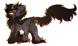 Size: 1171x700 | Tagged: safe, artist:vanillaswirl6, oc, oc only, oc:ares, kirin, angry, kirin oc, simple background, solo, transparent background