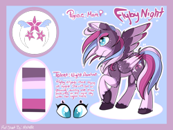 Size: 2224x1668 | Tagged: safe, artist:mychelle, oc, oc only, oc:flyby night, pegasus, pony, female, mare, reference sheet, solo