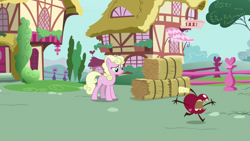 Size: 1920x1080 | Tagged: safe, screencap, millie, g4, the big mac question, apple, food, hay bale
