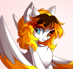 Size: 3250x3040 | Tagged: safe, artist:airiniblock, oc, oc only, pegasus, pony, rcf community, chest fluff, commission, ear fluff, heterochromia, high res, looking at you, solo