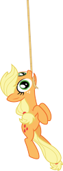 Size: 2216x6000 | Tagged: safe, artist:cloudy glow, applejack, earth pony, pony, g4, look before you sleep, female, mouth hold, rope, simple background, solo, transparent background, vector