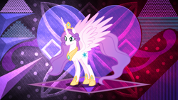 Size: 3840x2160 | Tagged: safe, artist:laszlvfx, artist:orin331, edit, princess flurry heart, alicorn, pony, g4, cutie mark, female, flurry heart's cutie mark, high res, mare, older, older flurry heart, solo, wallpaper, wallpaper edit