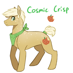 Size: 1280x1267 | Tagged: safe, artist:amiookamiwolf, oc, oc only, oc:cosmic crisp, pony, male, offspring, parent:applejack, parent:trenderhoof, parents:trenderjack, simple background, solo, stallion, transparent background