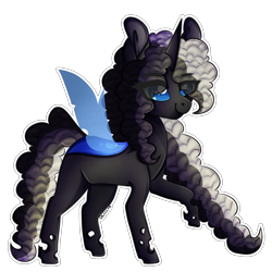 Size: 3588x3582 | Tagged: source needed, useless source url, safe, artist:ocelly, oc, oc only, oc:dahlia, changeling, hybrid, pony, blue changeling, cute, female, high res, mare, simple background, solo, transparent background