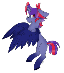 Size: 4205x4773 | Tagged: safe, artist:toptian, oc, oc only, alicorn, pony, alicorn oc, amputee, horn, rearing, simple background, smiling, solo, transparent background, unshorn fetlocks, wings
