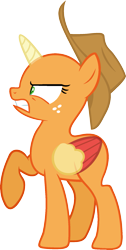 Size: 983x1945 | Tagged: safe, artist:pegasski, oc, oc only, alicorn, pony, g4, horse play, alicorn oc, angry, bald, base, eyelashes, female, freckles, gritted teeth, hat, horn, mare, open mouth, raised hoof, simple background, solo, transparent background, two toned wings, wings